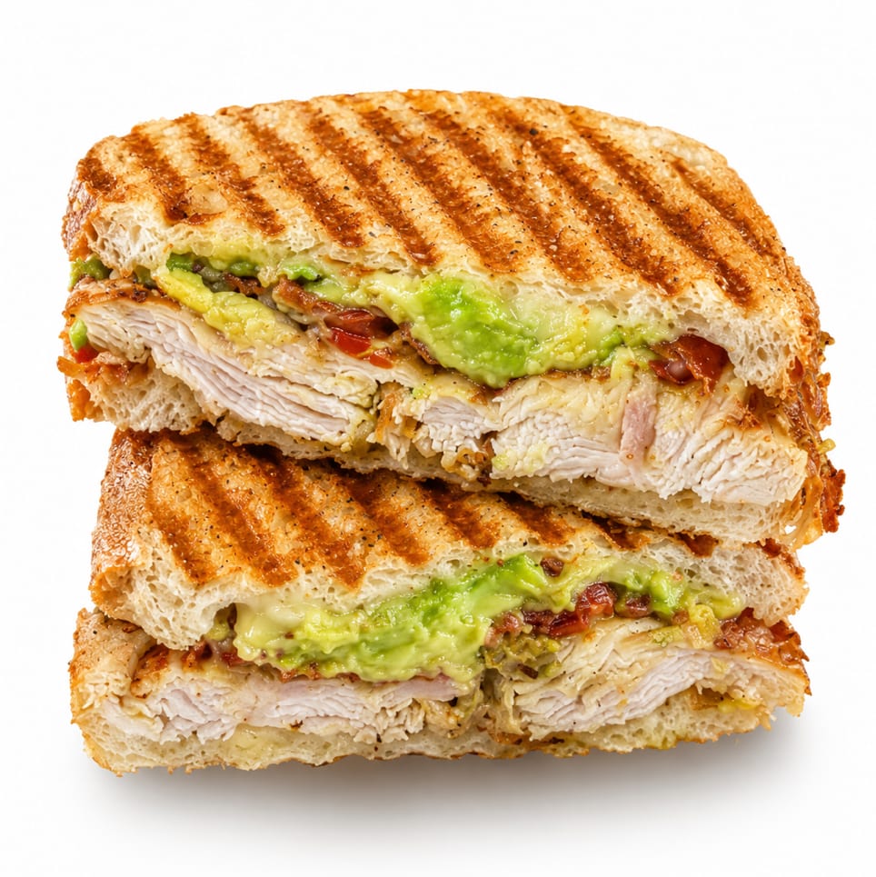#212. Grilled Chicken with Avocado Panini.