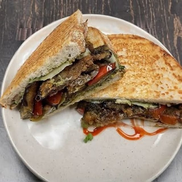 #201. Eggplant & Roasted Peppers Panini.