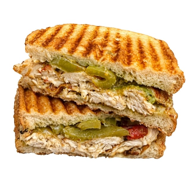 #208. Grilled Chicken & Roasted Peppers Panini.