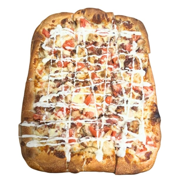 Ranch Chicken and Bacon Pizza.